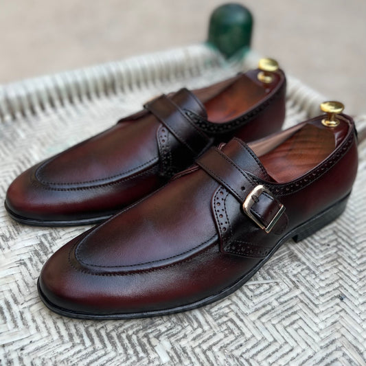 Maroon Analine Formal Leather Loafers